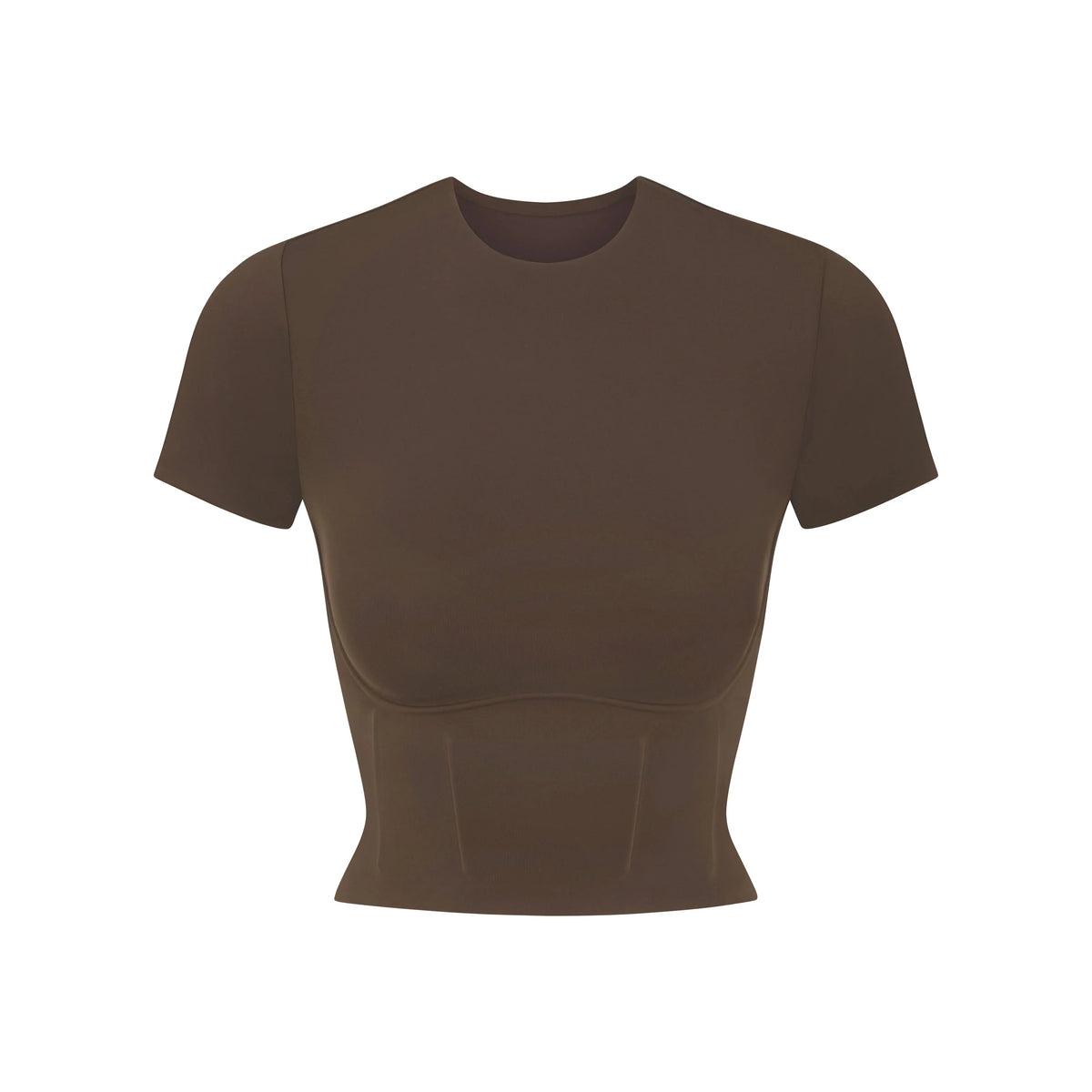NikeSKIMS MATTE CROPPED CORSET T-SHIRT | DARK SEPIA