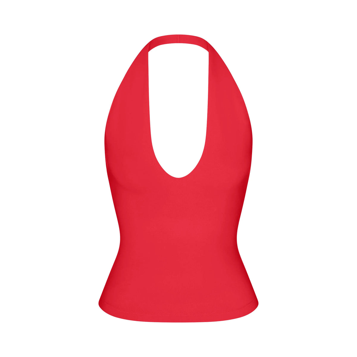SMOOTH LAYERS HALTER TOP | CARMINE