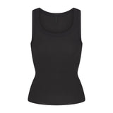 COTTON RIB SCOOP NECK TANK | SOOT