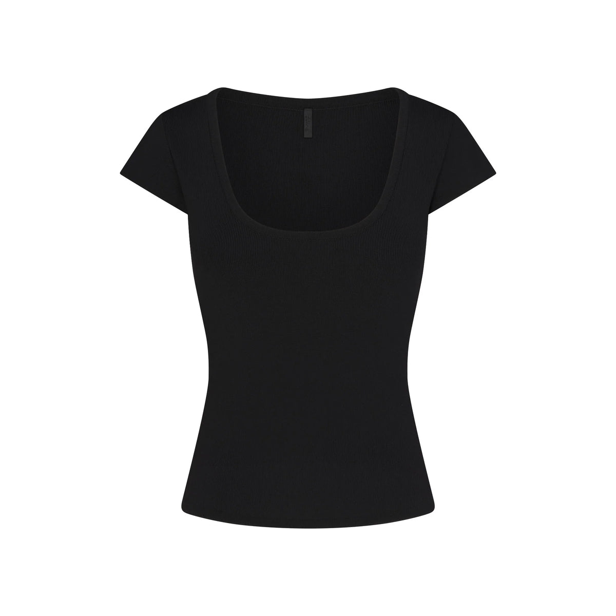 REFINED KNIT SCOOP NECK TOP | OBSIDIAN