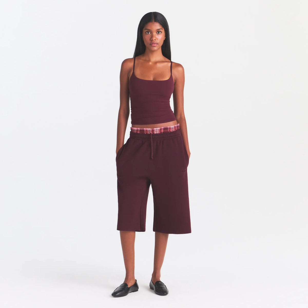 COTTON FLEECE LONG SHORT | CURRANT