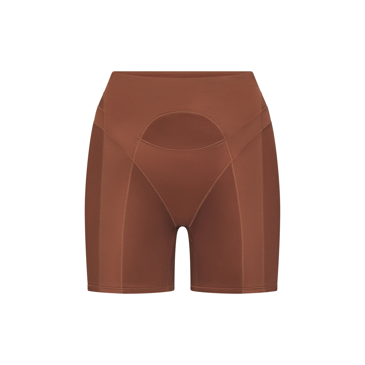 NikeSKIMS SATIN SHINE PANELED 5” BIKER SHORT | CAROB BROWN