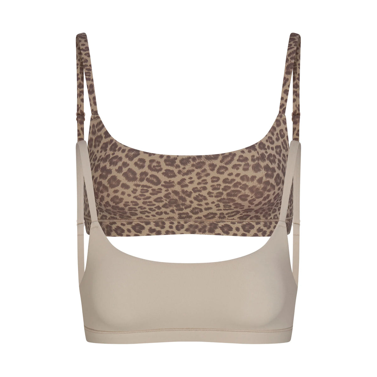 FITS EVERYBODY SCOOP BRALETTE 2-PACK | DESERT LEOPARD AND STONE