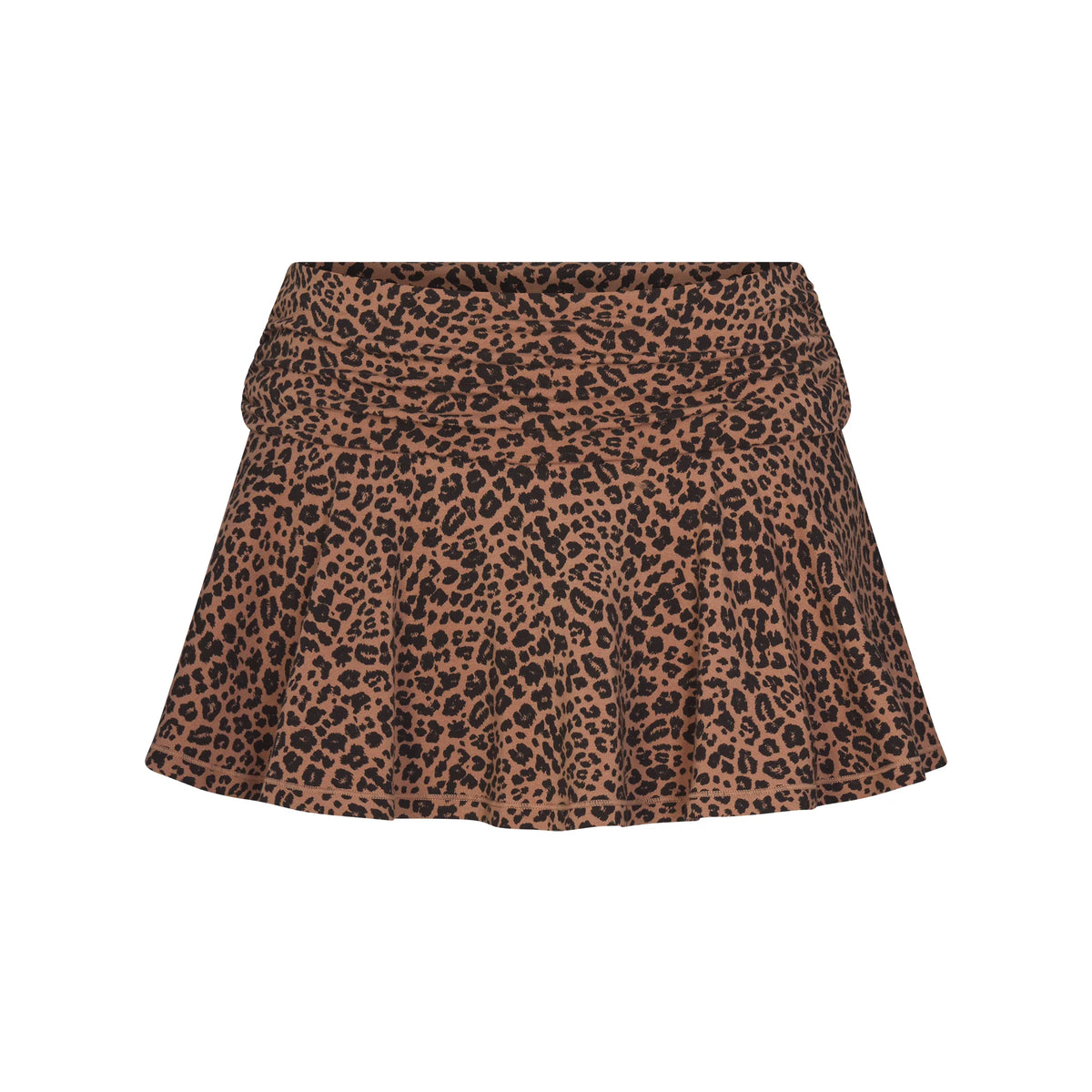 COTTON JERSEY FOLDOVER MINI SKORT | SIENNA NATURAL LEOPARD