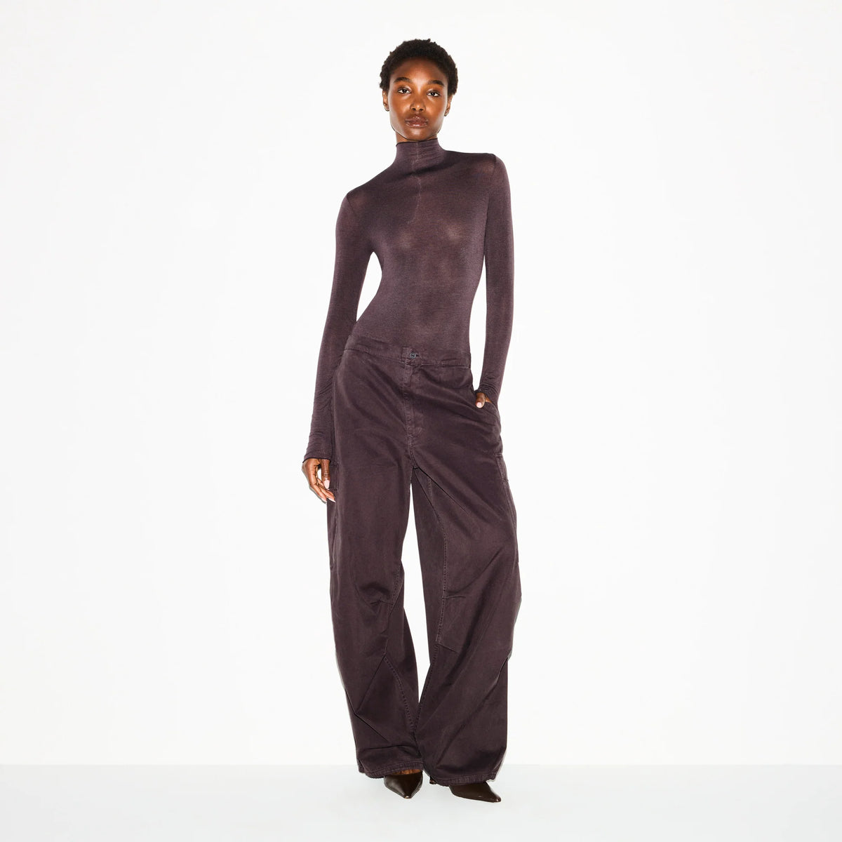 SHEER MODAL LONG SLEEVE TURTLENECK BODYSUIT | PHOENIX