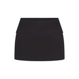 COTTON RIB FOLDOVER MINI SKIRT | SOOT