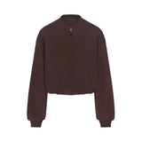COTTON FLEECE BOMBER JACKET | ESPRESSO