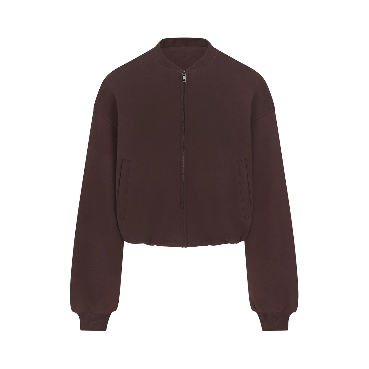 COTTON FLEECE BOMBER JACKET | ESPRESSO