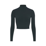NikeSKIMS VINTAGE SEAMLESS MOCK NECK CROP TOP | DARK TEAL