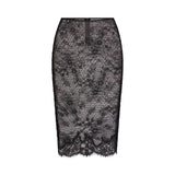 ULTRA FINE LACE MIDI SKIRT | OBSIDIAN