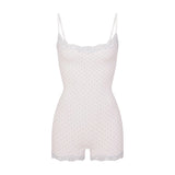 FITS EVERYBODY LACE ONESIE | SLATE PIN DOT PRINT