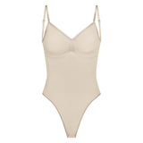 SEAMLESS SCULPT LOW BACK THONG BODYSUIT | SAND