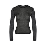 SHEER RIB LONG SLEEVE TOP | SOOT
