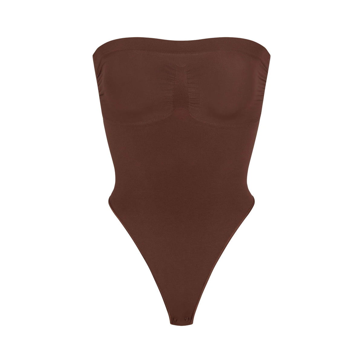 SEAMLESS SCULPT STRAPLESS THONG BODYSUIT | COCOA