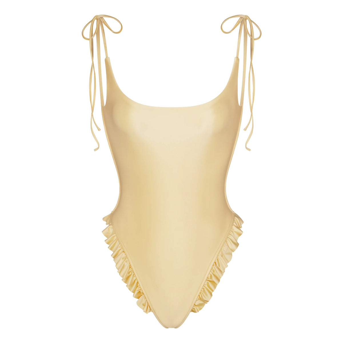 SATIN SWIM LOW BACK ONE PIECE | MARZIPAN