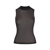 SLINKY KNIT MOCK NECK TANK | OBSIDIAN