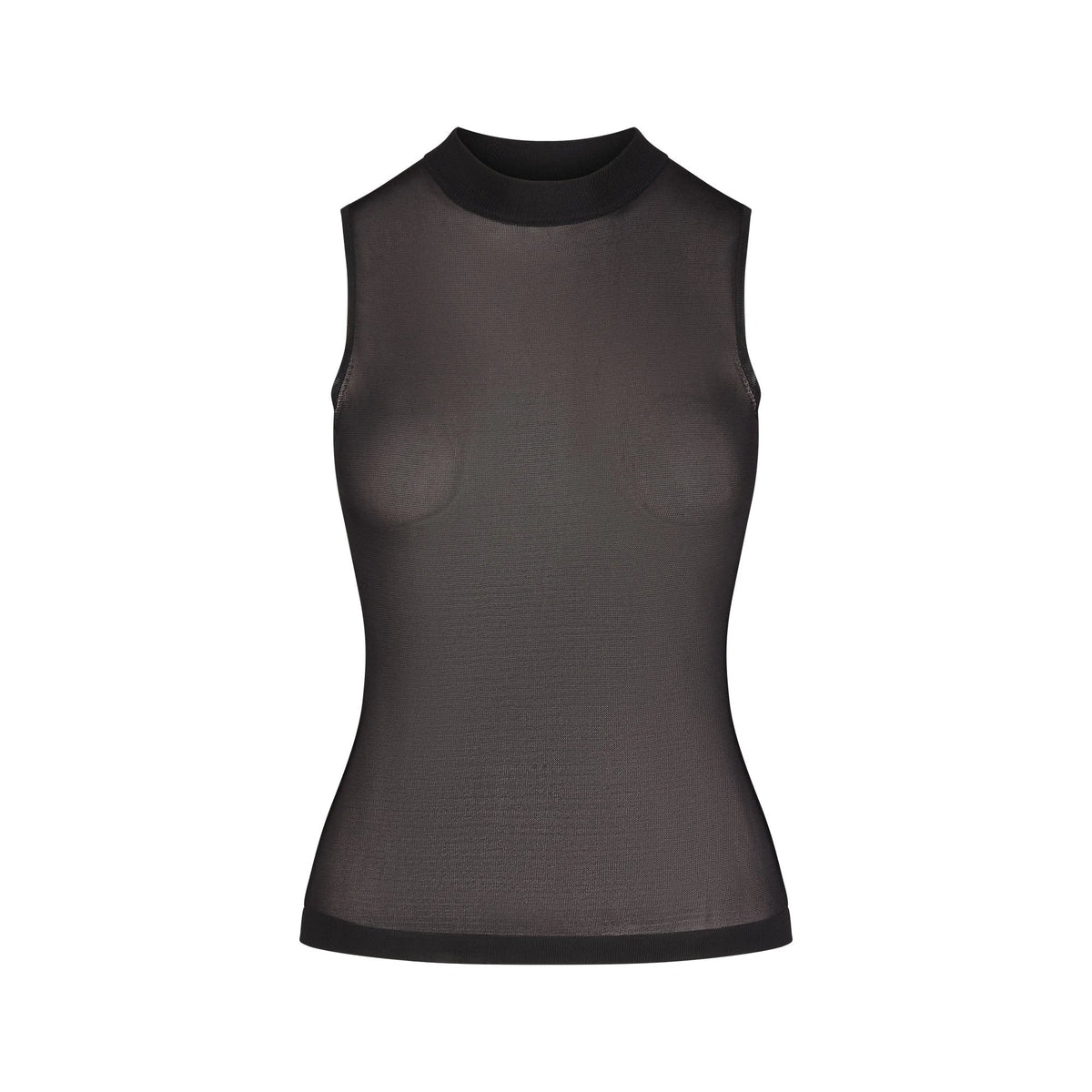 SLINKY KNIT MOCK NECK TANK | OBSIDIAN