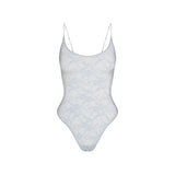 STRETCH LACE SCOOP NECK BODYSUIT | POWDER BLUE