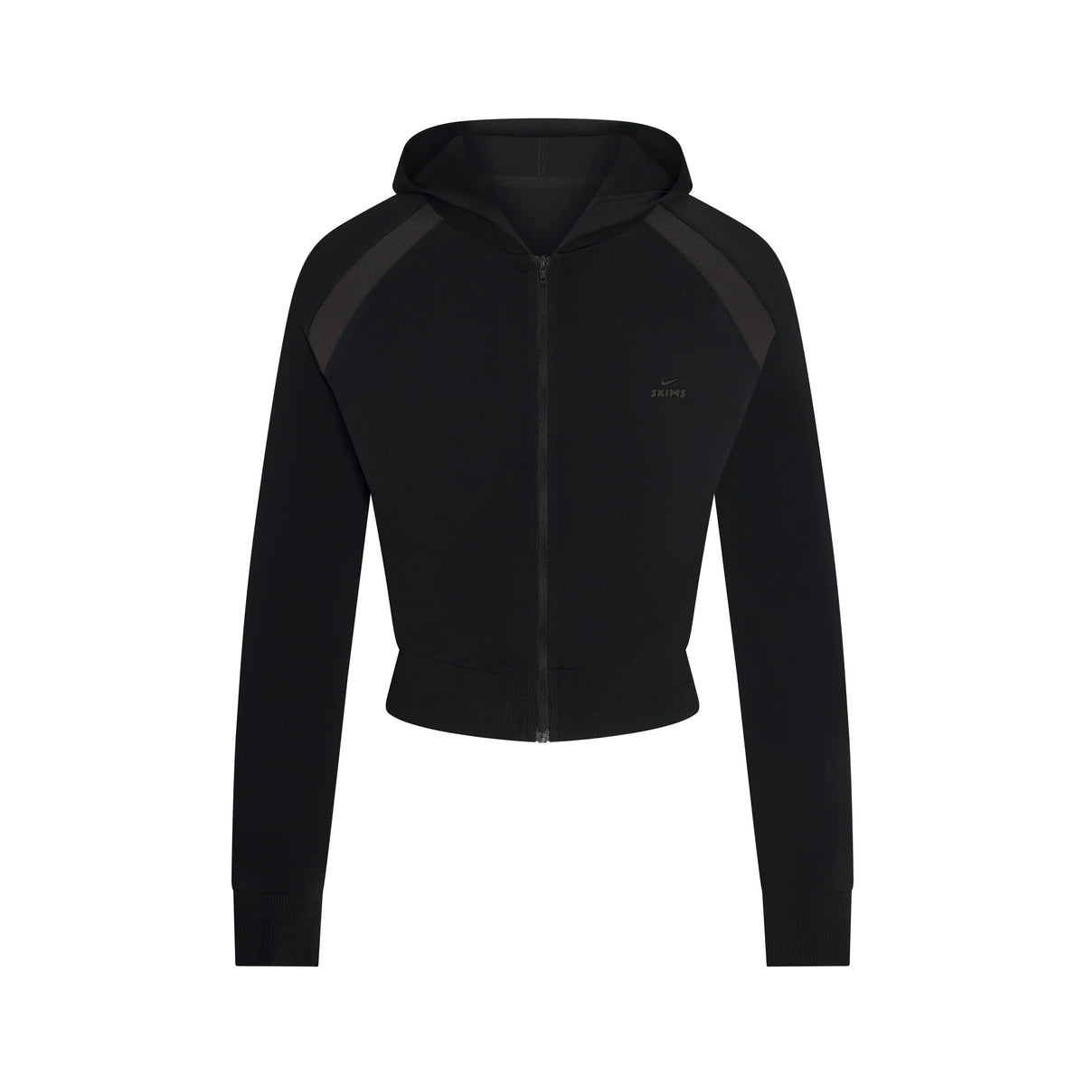 NikeSKIMS STRETCH KNIT SHRUNKEN ZIP HOODIE | OBSIDIAN