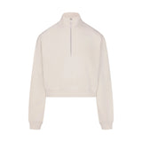 DRAPEY FRENCH TERRY HALF ZIP | BUFF