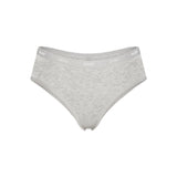 LIGHTWEIGHT COTTON LOGO PICOT HIPSTER | LIGHT HEATHER GREY
