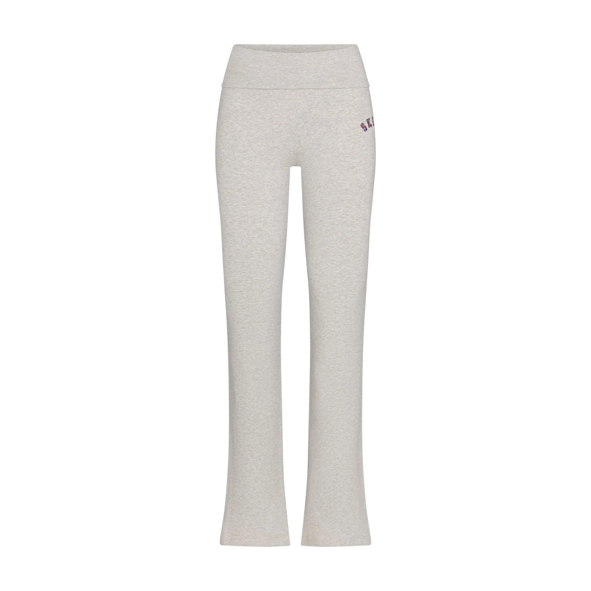 COTTON JERSEY LOGO FOLDOVER PANT | LIGHT HEATHER GREY ARCHED SKIMS PLAID