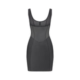 POWER MESH SHAPEWEAR OPEN BUST SLIP DRESS | ONYX