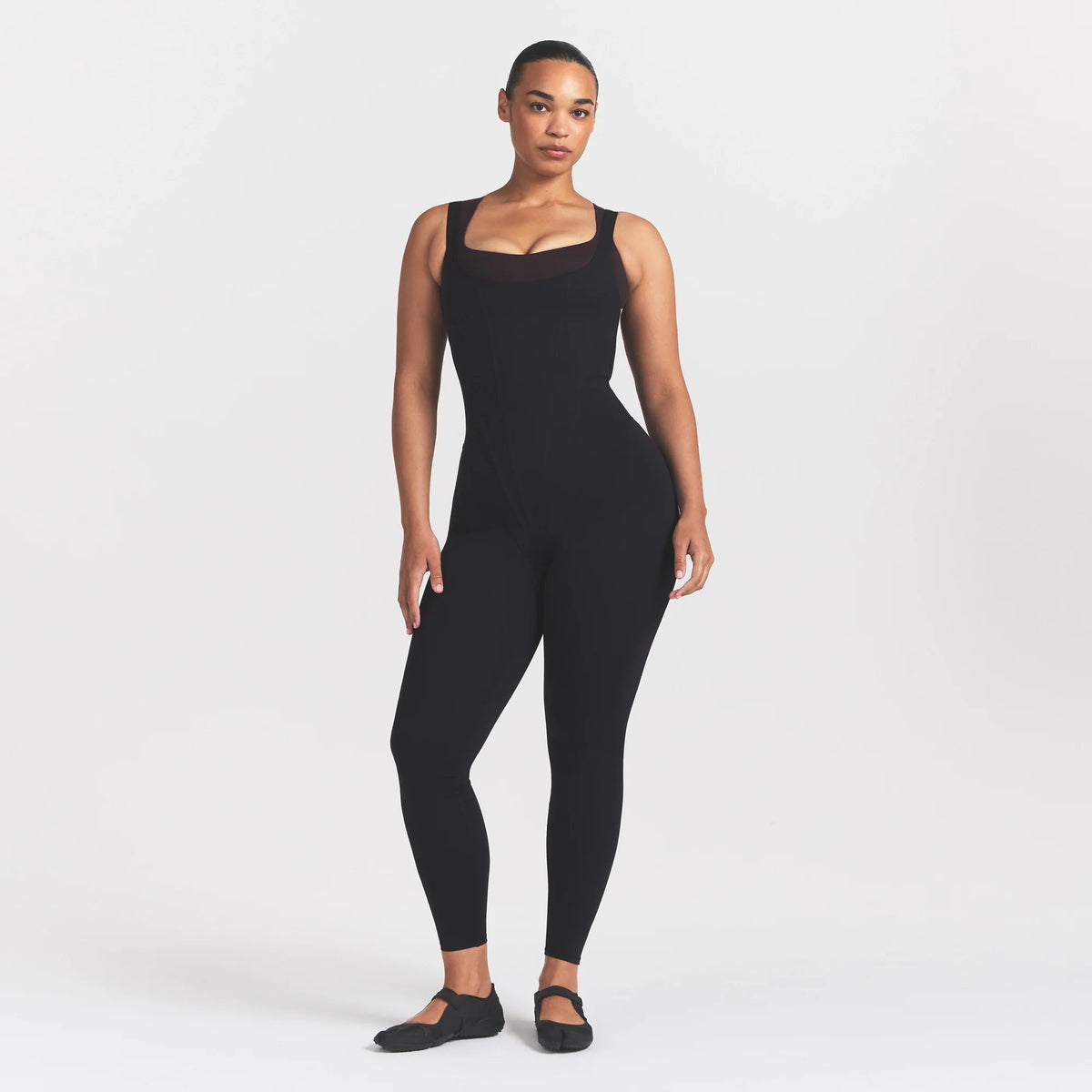 NikeSKIMS MATTE CORSET 29" ONE PIECE | OBSIDIAN