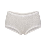 LIGHTWEIGHT COTTON POINTELLE LACE BOY SHORT | LIGHT HEATHER GREY PIN DOT