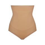 SHEER SEAMLESS HIGH-WAISTED BRIEF | OCHRE