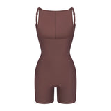 SKIMS BODY CORE SCULPT BACK SMOOTHING OPEN BUST MID THIGH BODYSUIT | COCOA