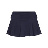 COTTON JERSEY FOLDOVER MINI SKORT | NAVY