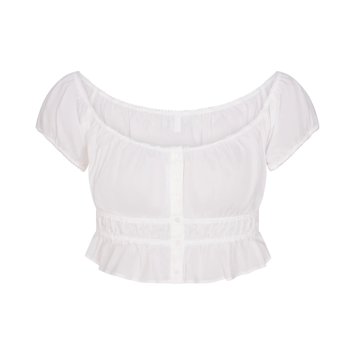 POPLIN APPAREL OFF THE SHOULDER TOP | SNOW