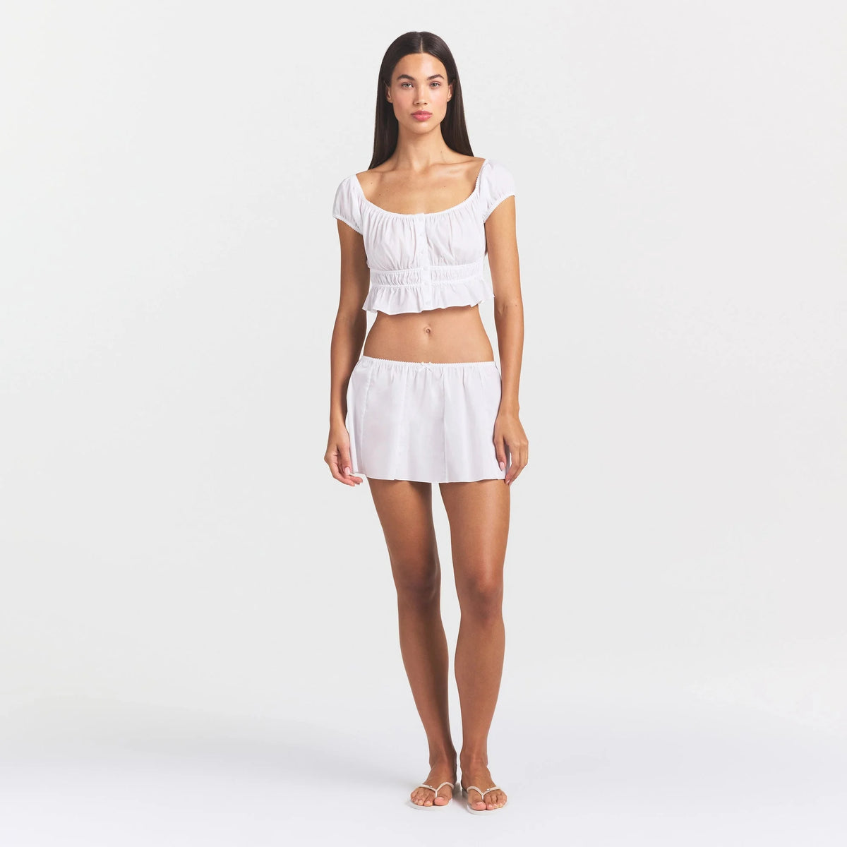 POPLIN APPAREL OFF THE SHOULDER TOP | SNOW