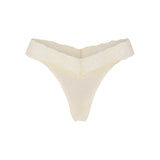 LIGHTWEIGHT COTTON WIDE LACE THONG | BUTTER TONAL