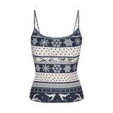 LOGO PLUSH POINTELLE CAMI | NAVY DEER FAIR ISLE