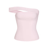COTTON JERSEY ASYMMETRICAL TOP | CHERRY BLOSSOM