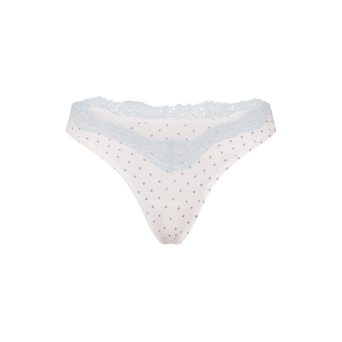 FITS EVERYBODY LACE DIPPED THONG | SLATE PIN DOT PRINT