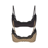 FITS EVERYBODY LACE SCOOP BRALETTE 2-PACK | MINI POLKA DOT AND ONYX