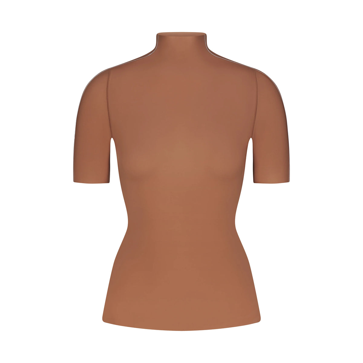 NikeSKIMS WEIGHTLESS LAYERS MOCK NECK SHORT SLEEVE T-SHIRT | CAROB BROWN