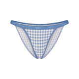 LIGHTWEIGHT COTTON LOGO PICOT STRING BIKINI | ARCTIC GINGHAM