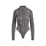 FITS EVERYBODY ZIP FRONT BODYSUIT | SHADOW SNAKE PRINT