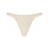 LIGHTWEIGHT COTTON LOGO PICOT THONG | BUTTER TONAL