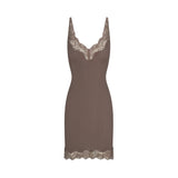 RIB KNIT LACE MINI DRESS | AMETHYST