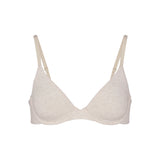 COTTON JERSEY T-SHIRT BRA | HEATHER OATMEAL