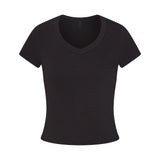 WORN IN JERSEY BABY V NECK TEE | WASHED ONYX