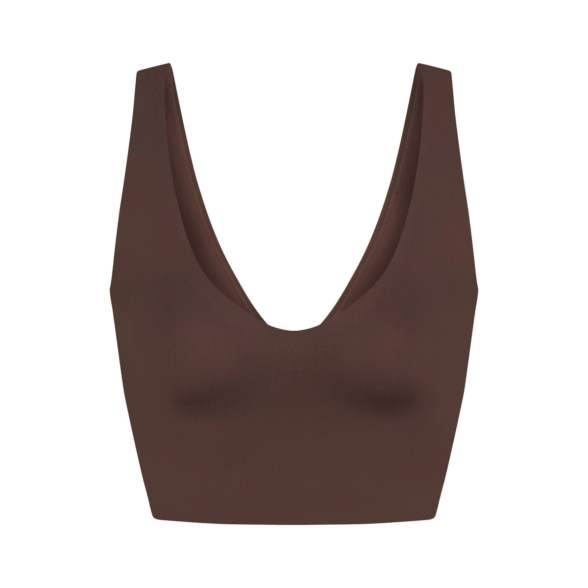 NikeSKIMS MATTE V-NECK BRA TOP | DARK SEPIA