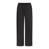 LIGHTWEIGHT SATIN STRAIGHT LEG PANT | OBSIDIAN