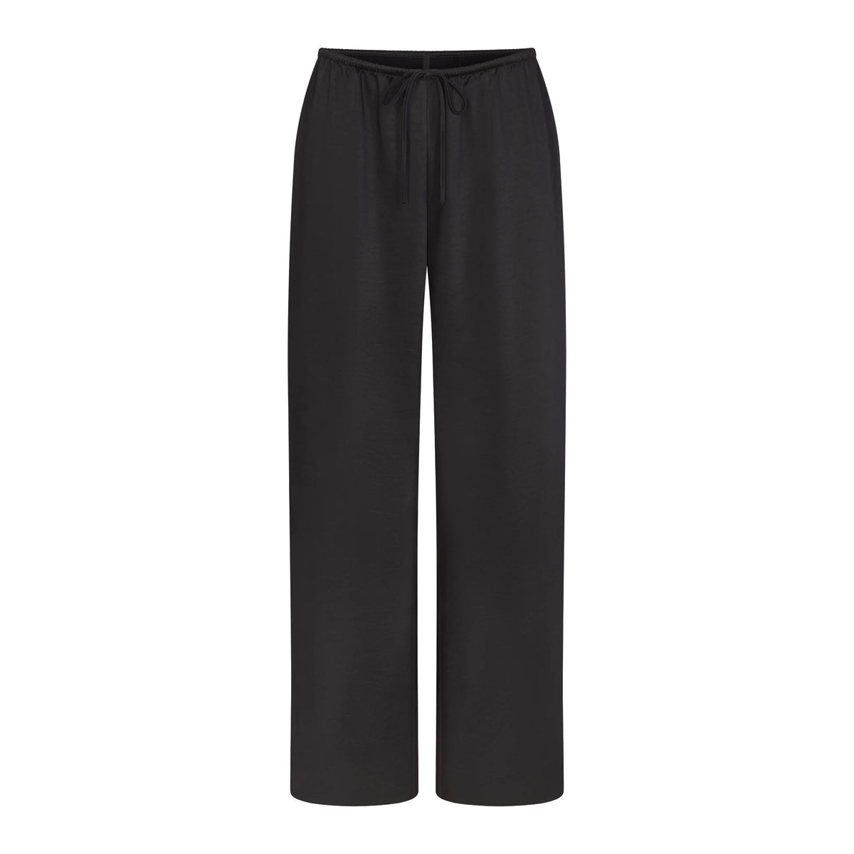 LIGHTWEIGHT SATIN STRAIGHT LEG PANT | OBSIDIAN