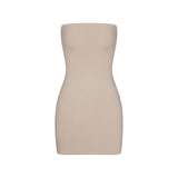 COTTON JERSEY MINI TUBE DRESS | STONE